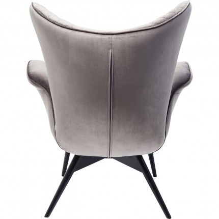 Fauteuil Tudor velours gris Kare Design