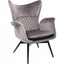 Fauteuil Tudor velours gris Kare Design