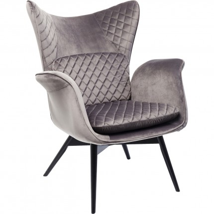 Fauteuil Tudor velours gris Kare Design