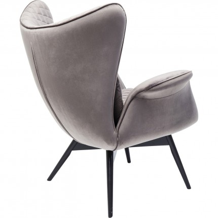 Fauteuil Tudor velours gris Kare Design