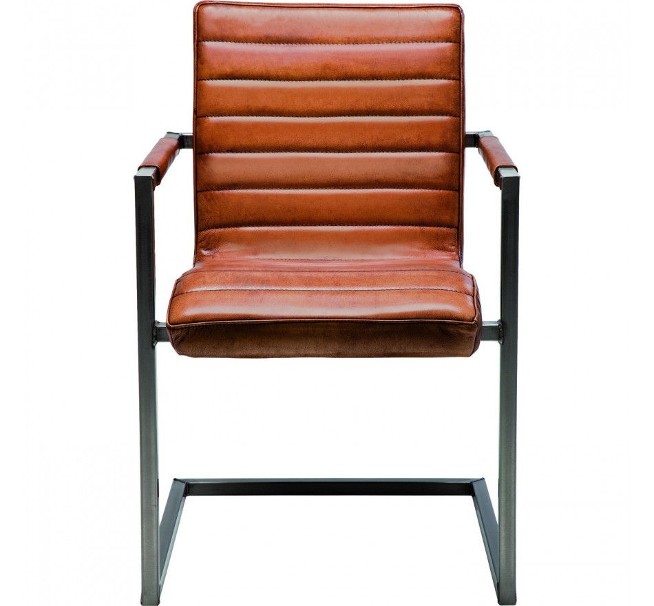 Chaise avec accoudoirs Cantilever Riffle Buffalo Marron Kare Design