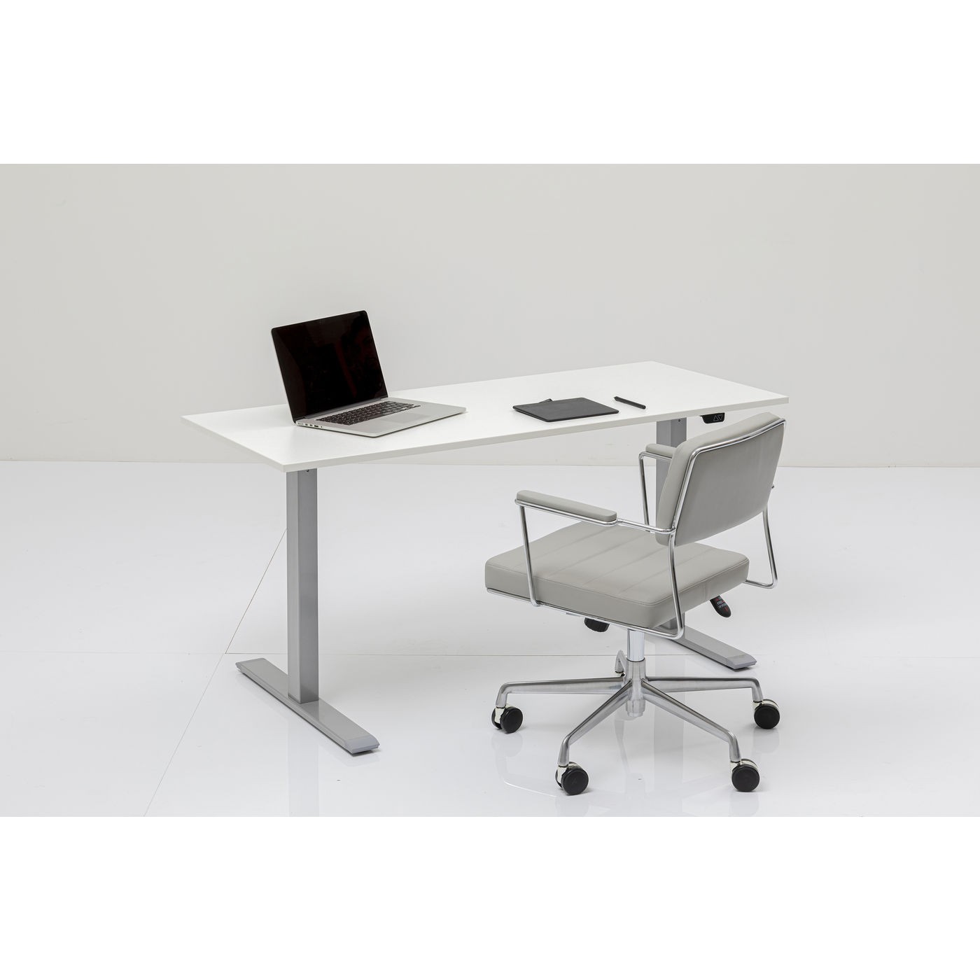 Bureau Smart blanc et chrome 160x80cm Kare Design
