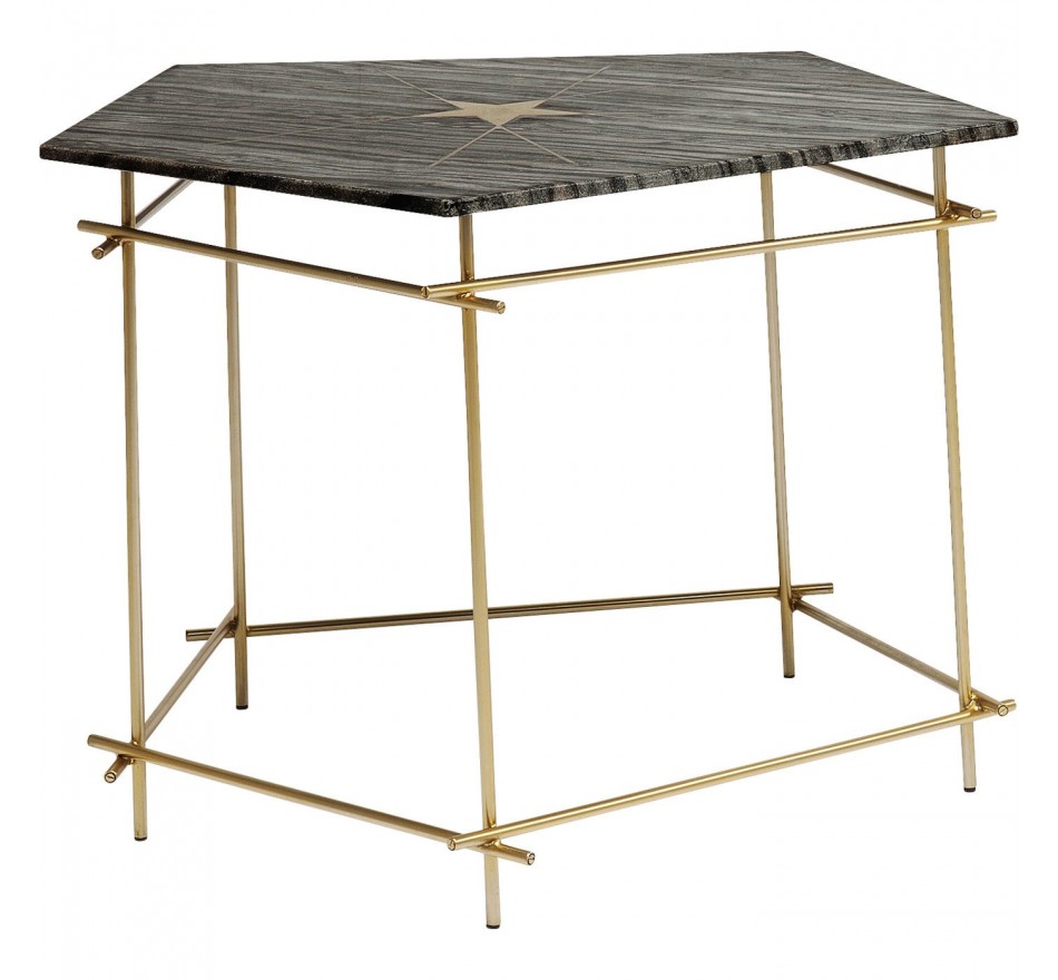 Table d'appoint Mystic Pentagon grise 52cm Kare Design