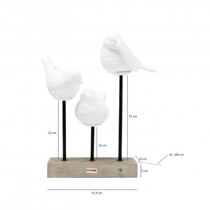 Lampe oiseaux porcelaine Kare Design