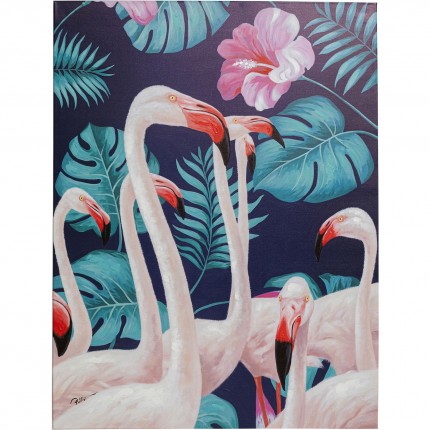 Tableau flamants roses jungle 92x122cm Kare Design