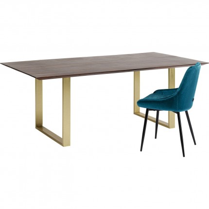 Table Symphony noyer laiton 180x90cm Kare Design