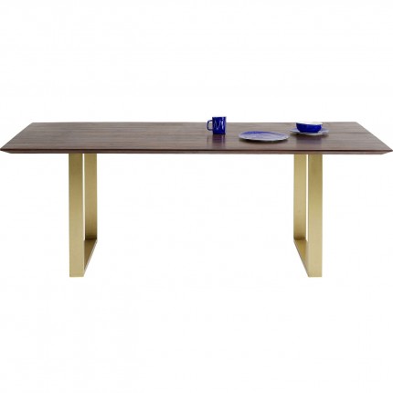 Table Symphony noyer laiton 180x90cm Kare Design