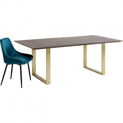 Table Symphony noyer laiton 180x90cm Kare Design