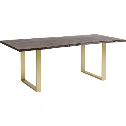 Table Harmony noyer laiton 180x90cm Kare Design