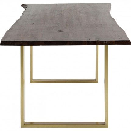 Table Harmony noyer laiton 180x90cm Kare Design