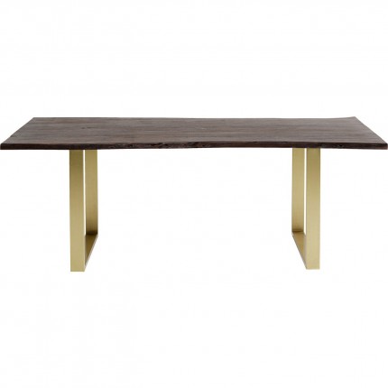 Table Harmony noyer laiton 180x90cm Kare Design