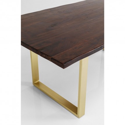 Table Harmony noyer laiton 180x90cm Kare Design