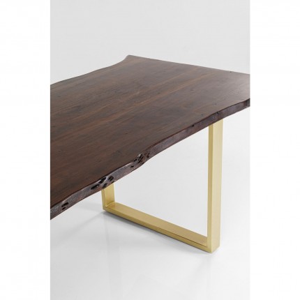 Table Harmony noyer laiton 180x90cm Kare Design