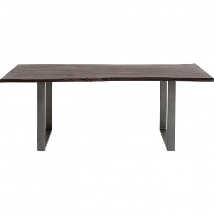 Table Harmony noyer acier 200x100cm Kare Design