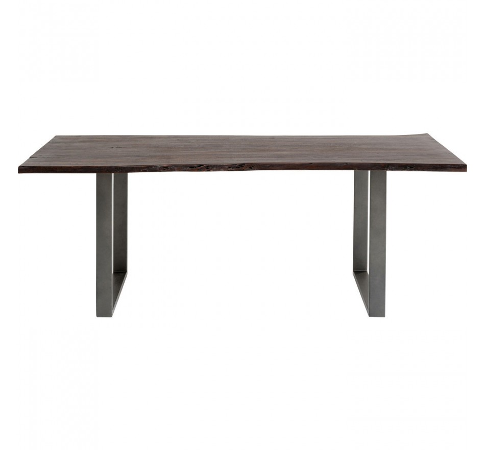 Table Harmony noyer acier 200x100cm Kare Design