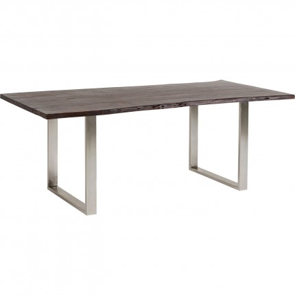 Table Harmony noyer chrome 160x80cm Kare Design