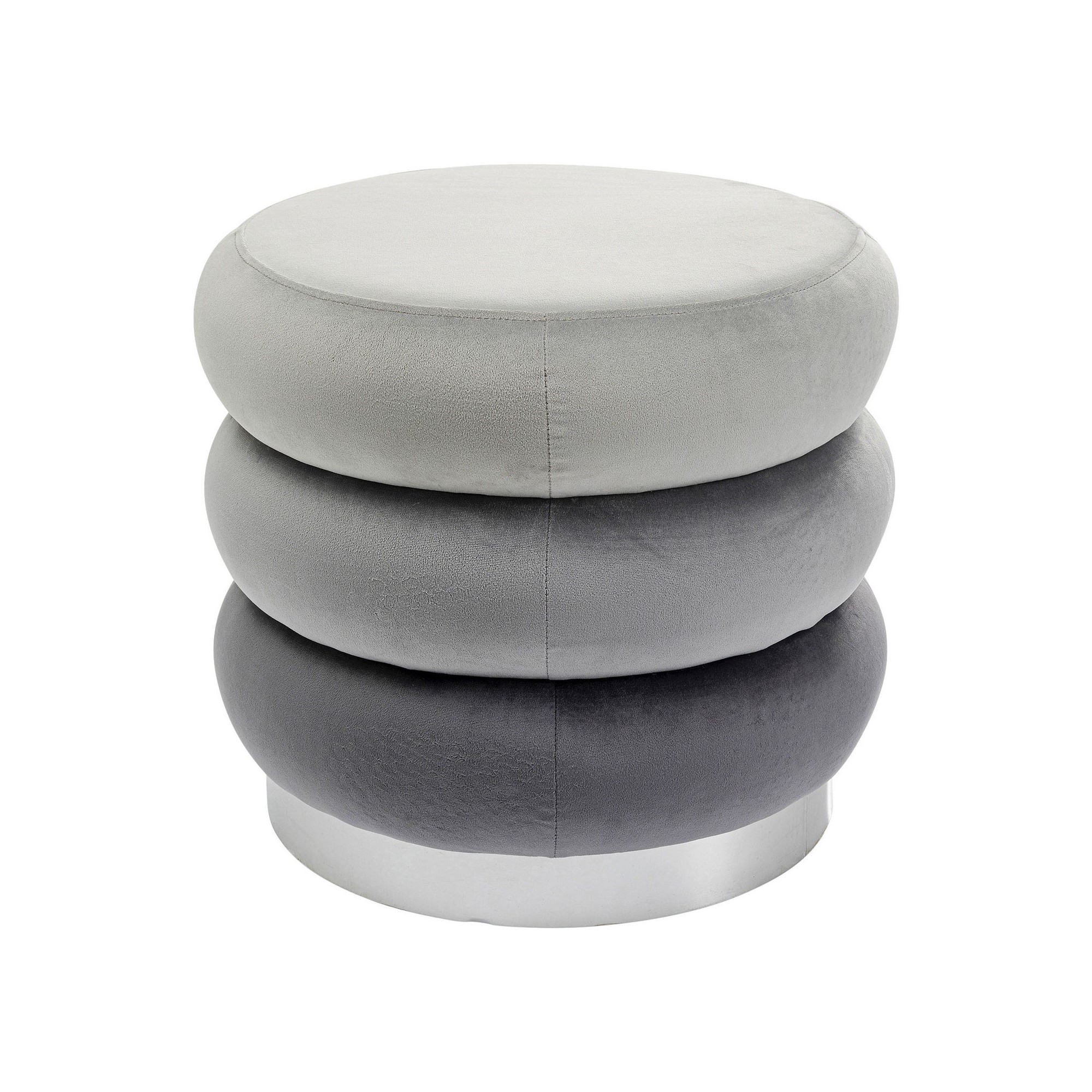 Tabouret Sandwich velours gris Kare Design