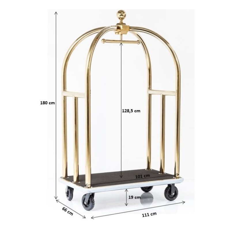 VIP Baggage Trolley Vegas Gold Kare Design