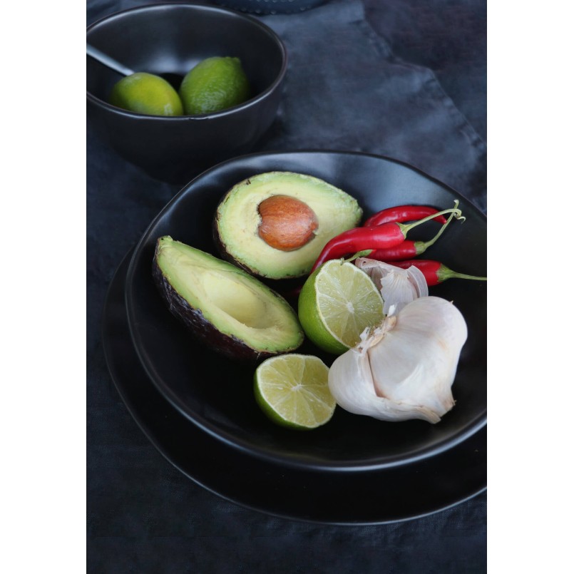 Assiettes Organic noires 26cm set de4  Kare Design
