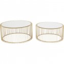 Tables basses rondes Wire set de 2 laiton Kare Design