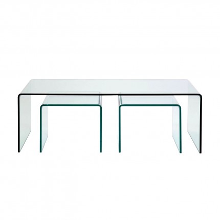 Tables basses Visible Clear set de 3 Kare Design