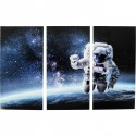 Tableau en verre Triptychon astronaute espace 240x160cm Kare Design