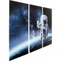 Tableau en verre Triptychon astronaute espace 240x160cm Kare Design