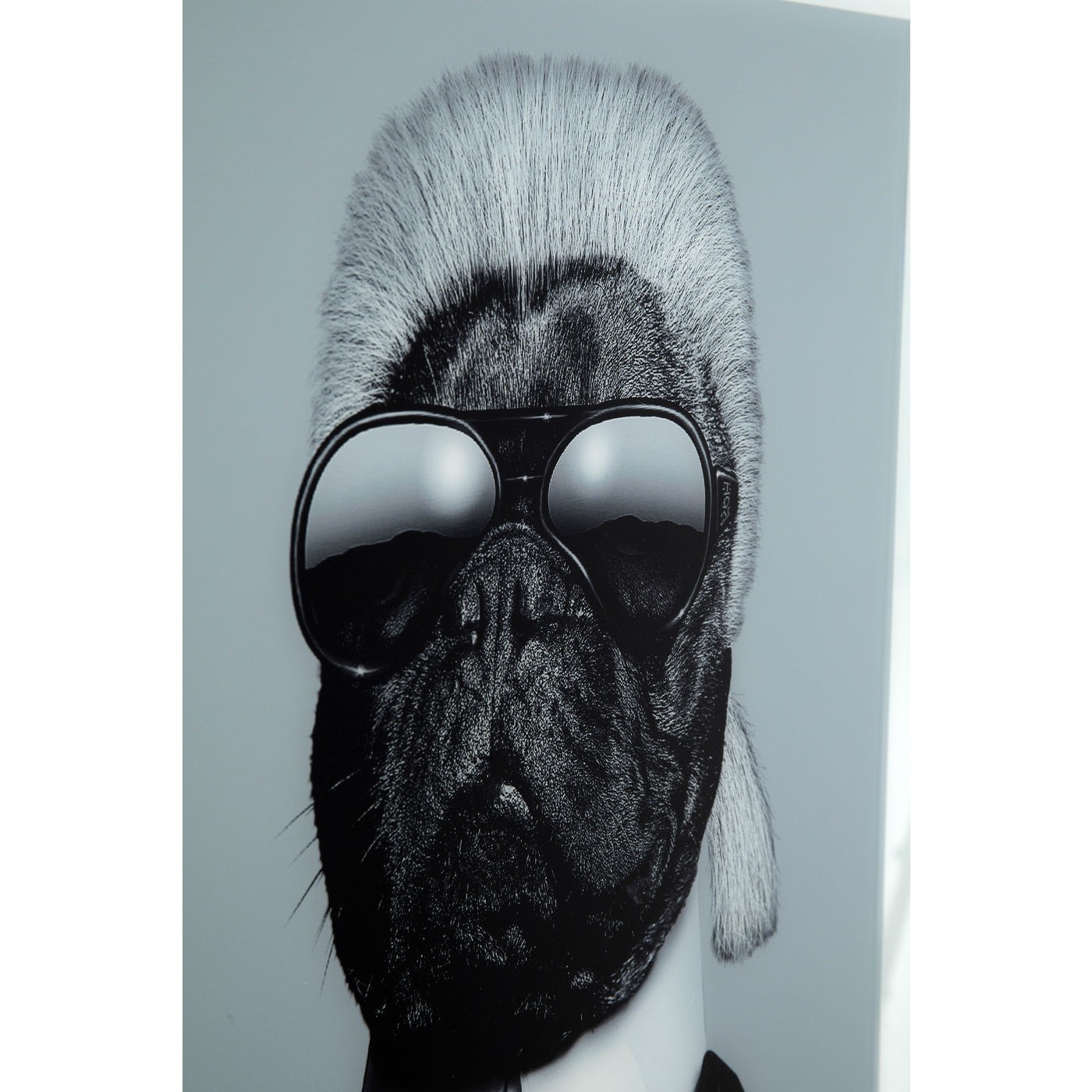 Tableau Frame miroir chien styliste 60x60cm Kare Design