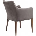 Chaise avec accoudoirs Mode Velvet grise Kare Design