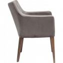 Chaise avec accoudoirs Mode Velvet grise Kare Design