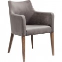 Chaise avec accoudoirs Mode Velvet grise Kare Design