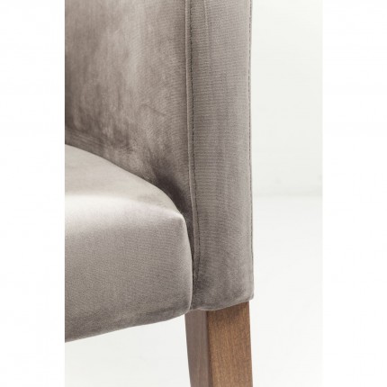 Chaise avec accoudoirs Mode Velvet grise Kare Design