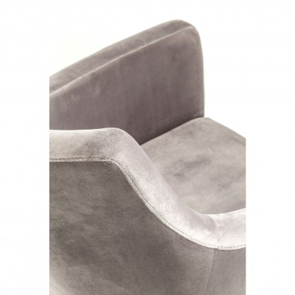 Chaise avec accoudoirs Mode velours gris Kare Design