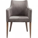 Chaise avec accoudoirs Mode velours gris Kare Design