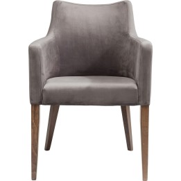 Chaise avec accoudoirs Mode Velvet grise Kare Design