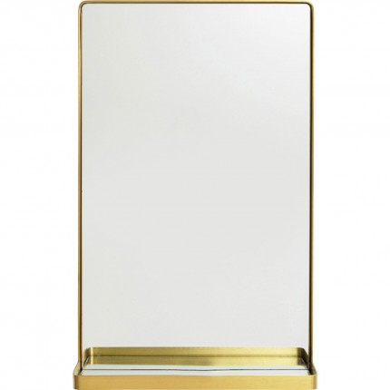 Miroir avec tablette Curve laiton 80x50cm Kare Design