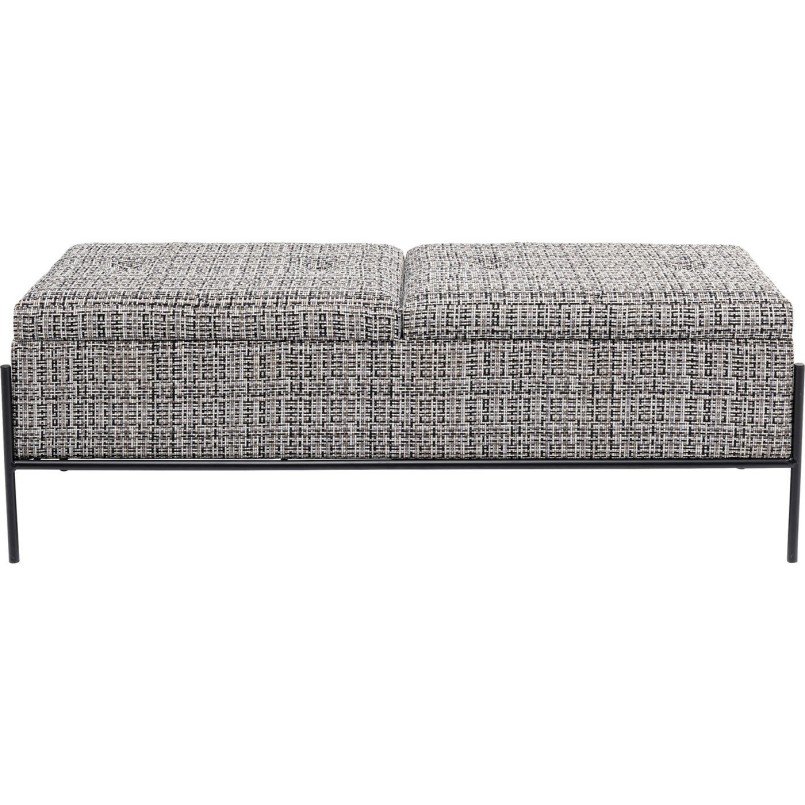 Banc-coffre Iceland blanc et noir 120x40cm Kare Design