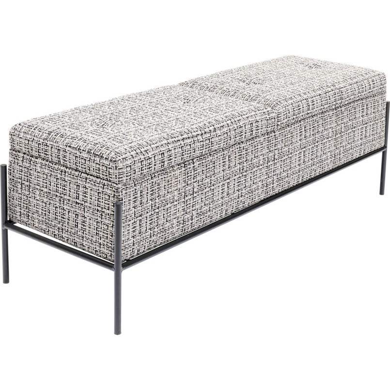 Banc-coffre Iceland blanc et noir 120x40cm Kare Design