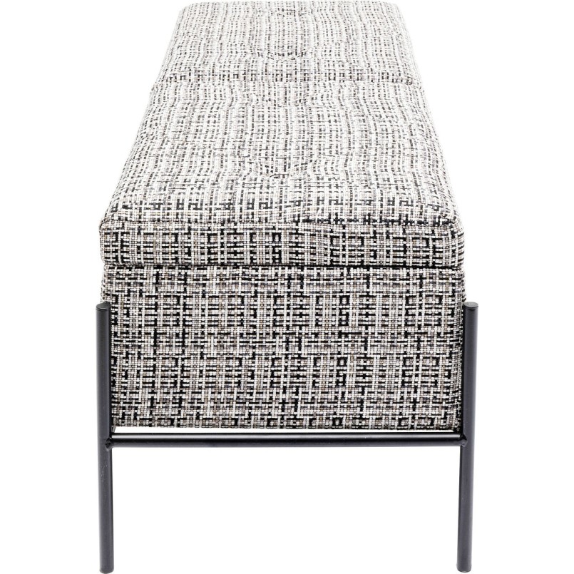 Banc-coffre Iceland blanc et noir 120x40cm Kare Design