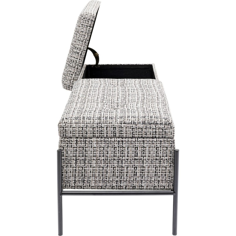 Banc-coffre Iceland blanc et noir 120x40cm Kare Design