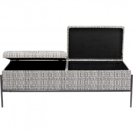 Banc-coffre Iceland 120x40cm blanc et noir Kare Design