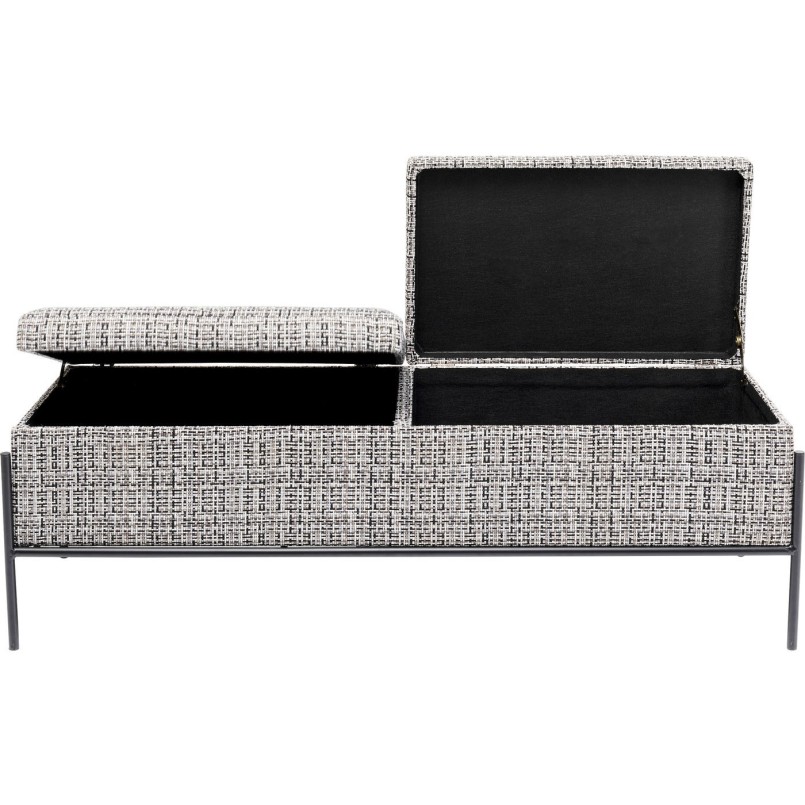 Banc-coffre Iceland blanc et noir 120x40cm Kare Design