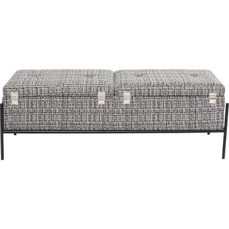 Banc-coffre Iceland blanc et noir 120x40cm Kare Design