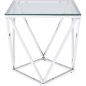Table d\'appoint Cristallo 50x50cm argentée Kare Design