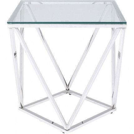 Table d'appoint Cristallo 50x50cm argentée Kare Design