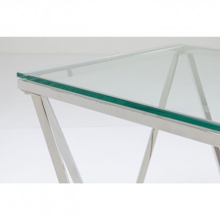 Table d'appoint Cristallo 50x50cm argentée Kare Design