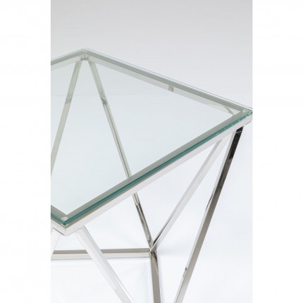 Table d'appoint Cristallo 50x50cm argentée Kare Design