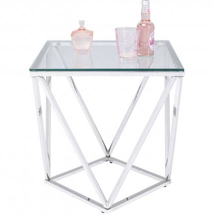 Table d'appoint Cristallo 50x50cm argentée Kare Design