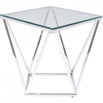 Table d'appoint Cristallo 50x50cm argentée Kare Design