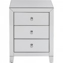 Chevet Luxury 3 tiroirs argent Kare Design